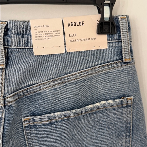 AGOLDE Riley High Rise Straight Crop Jeans Light‎ Wash Distressed Size 26 - Picture 7 of 11